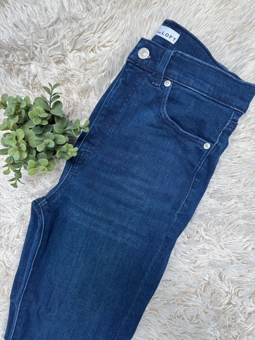 Loft Slim Flare High-Rise Jeans 💗 Indigo Blue - Picture 8 of 13